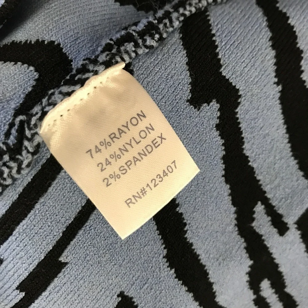 i.b.b.i. Blue Zebra Stripe Body Con Dress … - Picture 5 of 7